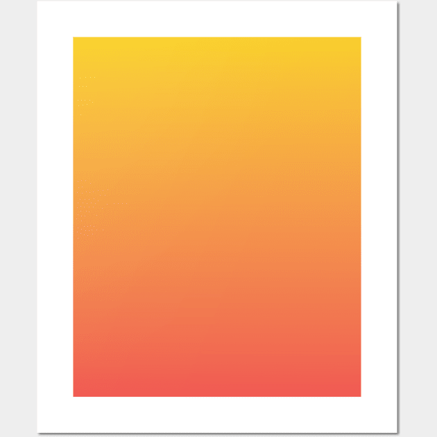 Papaya Coral and Pineapple yellow Ombre Fade Sunset Gradient Wall Art by squeakyricardo